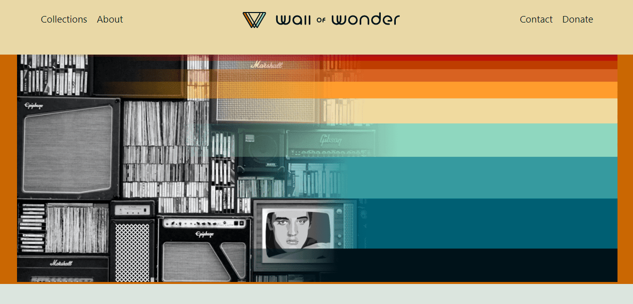 Screenshot of the wall of wonder.